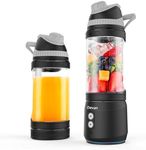 Portable Blender for Smoothies and Shakes, Anti-Jamming, 24oz USB-C Rechargeable, BPA-Free, Electric Protein Shaker Bottle with Travel Lid for Kitchen, Gym (Black)