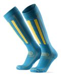 Alpine Ski Performance Socks 1-pack (Blue/Yellow, US Women 8-10 // US Men 6.5-8.5), Medium