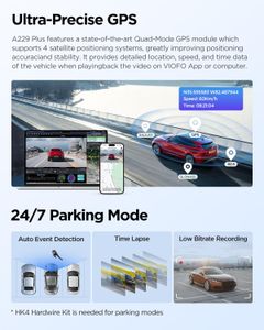 VIOFO A229 Plus Dual 2K Dash Cam – Front and Rear Car Camera