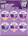 Maud's Half Caff Coffee Pods Variety Pack, 48 ct | 6 Assorted Coffee Flavors | 100% Arabica Roasted Coffee | Solar Energy Produced Recyclable Pods Compatible with Keurig K Cups Maker