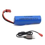 fisca 3.7V 500mAh Spare Rechargeable Battery Pack RC Tractor Front Loader Dump Truck Bulldozer with USB Cord