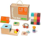 TOOKYLAND Early Learning Toy Bundle - 6 in 1 Box Educational Montessori Play Set; Wooden Baby Toys 7-12 Months Old