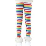 Rysly Girls Winter Thick Warm Long Pants Printing Fleece Lined Leggings(Rainbow,130)