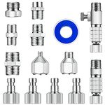 ROSEMARY 14pcs Multi-Size Airbrush Adapter Set, Airbrush Quick Release Disconnect Couplers, Airbrush Adapter Kit Fitting Connector Kit for Air Compressor, Airbrush Hose