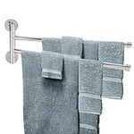 Swivel Towel Bar, 201 Stainless Steel 2/3-Arm Wall Mounted Towel Rack, for Bathroom Kitchen Space Saving Swing Out Towel Hanger Holder (2 arm)