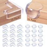 30 Pack Corner Protector Baby,Table Corner Guard Edge Safety Bumpers,Kids Proof Bumper & Cushion Baby Proofing Clear Furniture Corner Covers Transparent for Table Edges& Sharp Corners