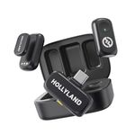 Hollyland LARK A1 Wireless Mini Microphone for iPhone15/16 & Android, Pure Sound, Noise Cancelling, Magnetic Microphone for YouTube, TikTok, Podcast, Vlogging for USB-C(2TX+1RX+Charging Case)