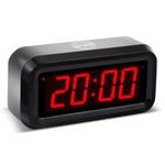 Timegyro Alarm Clock for Bedrooms, LED Digital Clock Battery Operated Small Wall Clock 3 Level Brightness Adjustable,Snooze,12/24Hr,1.2" Digital Display Clock for Desk, Bedside,Table, Travel