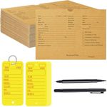 Tenceur 100 Pcs Vehicle Dealer Jackets 9 x 12 inches Printed Vehicle Deal Envelopes 100 Pcs Car Key Tags with Rings and 2 Pens for Office Car Subscribe Order Dealership Operations Accessory