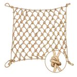 Paninluo Natural Jute Rope Net-Heavy Duty and Versatile Protection for Outdoor Activities, Indoor Decoration, Climbing Safety Net for Children,Pet,Cat,Plant and More(3ft x 6ft)