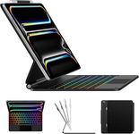 typecase Edge Keyboard Case for iPad Pro 13-inch (M4) 2024,Magic Keyboard with 11 Colors Backlight,Keyboard Case with Pencil Holder,Multi-Touch Trackpad, Easy-Set Magnetic Stand-Black