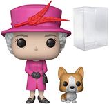 POP The Royal Family - Queen Elizabeth II with Corgi Funko Pop! Vinyl Figure (Bundled with patible Pop Box Protector Case) Multicolored 3.75 inches