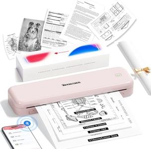 Phomemo M834 (Upgraded) Portable Printer, Wireless Bluetooth Thermal Printer, Support Multi-Size Thermal Paper, Compatible with iOS, Android & PC, Mobile Printer for Travel, Office, School, Pink