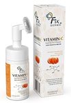 Fixderma 2% Vitamin C Face Wash, Foaming Face Cleanser with Brush, Face wash for Women & Men, Evens skin tone, Reduces fine lines & wrinkles, Exfoliates the skin - 100ml