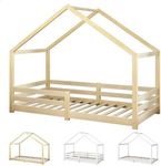 ALFORDSON Kids Bed Frame Wooden Timber House Frame Single Size Mattress Base Platform, Pine Wood Bed Base Foundation Children's Beds, Nellie Series Bedroom Furniture in Oak Colour