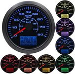 KAOLALI 85mm GPS Speedometer Gauge 0-120KM/H 0-80MPH Speed Odometer Gauge Boat MPH Speedometer 8 Colors Backlight for Motorcycle Car Truck with ODO COG Trip 9-32V