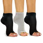 Freetoes Toeless Socks- 3 Pairs.2-Black, 1 Gray