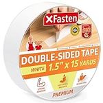 XFasten Double Sided Tape, Removable, 1.5-Inch by 15-Yards, Single Roll, Double Sided Adhesive Tape for Arts and Crafts, Woodworking, and Holding Down Carpets - Residue-Free