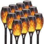 RIDALUX Solar Lights Outdoor, 12Pack Solar Torch Light with Flickering Flame for Garden Decor, Waterproof Outdoor Lighting Landscape, LED Flame Torches for Outside Patio Pathway Yard Decorations