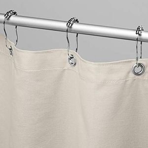 Bean Products Cotton Shower Curtain (Natural), [70" x 74"] | All Natural Materials | Works with Tub, Bath and Stall Showers