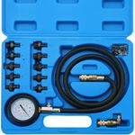 Acymner Oil Pressure Tester Kit | 0-140 PSI Engine Cylinder Oil Pressure Diagnostic Tester Tool Set with Hose Adapters for Cars ATVs Trucks Use