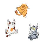 Funny Climbing Cats Car Stickers 3Pcs Three Cats Scratch Cover Funny Bumper Decal Adhesive Vinyl Decal Cartoon Window Decor for Auto, Truck, Motorcycle, Wall, Window