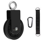 LFJ Cable Pulley with Swing Strap Carabiner Gym Pulley Wheel Set for LAT Pulley System DIY Pull Down Attachment,Ladder Lift,Home Gym Equipment (1)