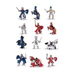 Papo Mini Ritter figurines, 33022 PLUS Knights (Tube, 12 pcs), Multicolour