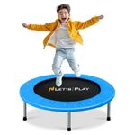 LET'S PLAY® Imported Trampoline Jumping Trainer for Kids and Adult, 38 INCH Rebounder Trampoline with Metal Springs and Padding for Indoor and Outdoor 36/38/40/45/48 Inch Size. (Blue)