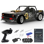 Hitish Remote Control Car, 1/16 Scale 30KM/H High Speed Fast RC Drift Car, 2.4Ghz Steering Control Full Scale Off-Road RC Car 4X4 Monster Truck Vehicle with Lights for Kids & Adults