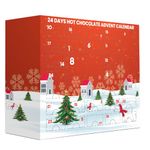 Hot chocolate advent calendar 2024 - luxury selection of flavoured hot chocolate with marshmallow toppers Christmas gingerbread men candy cane & hot chocolate stirrers with hot chocolate gifts & socks