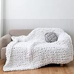 YWBXSHKD Chunky Knit Throw Blanket 60x60cm, Super Warm Soft Chenille Yarn Cable Knitted Blankets And Throws Cozy Thick Crochet Blanket, Chunky Knit Blankets For Bed