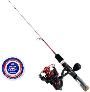 WIDDEN Ice Fishing Rod and Reel Combo, 27" Medium Light Spinning Ice Fishing Pole, Ice Fishing Gear with Fishing Line Fishing Lures for Saltwater Freshwater Trout Bass Walleye