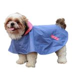 Pet Set Go Cape Style Dog Raincoat with Hood | Double coloured Red-Blue | Adjustable Velcro | Full Body coverage | for Small, Medium and Large Breed Dogs (Maxi (4XL), Blue)