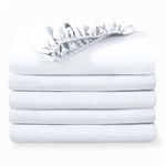 Bare Home 5 California King Fitted Premium Ultra-Soft Bed Sheets (5-Pack) - Hypoallergenic, California King, 15" Deep Pocket, 72" x 84" (California King, White)