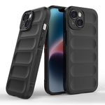 Zapcase Back Case Cover Compatible for iPhone 15 | Matte Soft Flexible Silicon | Liquid Silicon Magic Case Compatible for iPhone 15 with Camera Protection |Black