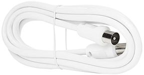 Merriway BH02207 Plug To Plug Co-Axial TV Aerial Cable, White 2M (6ft 6 inch)