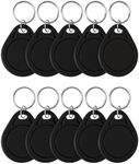 Timeskey NFC 10pcs Tags Ntag215 NFC Keytags Black NFC fob Rewritable NFC 215 Tag NFC Business Card Programmable NFC Tag Commercial Access Cards 504 Bytes Memory，Compatible with Android & iPhone