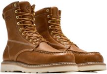 SUREWAY Men's 8 Inch Moc Toe Work Boots,Steel Toe Light Brown,Size 11