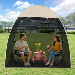 EighteenTek Screen House Gazebo, 2-4 Person Pop Up Screen Tent, Instant Screen Room with Carry Bag, Outdoor Mosquito Tent Pop-Up, Sun Shade Shelter for Patio, Garden, Backyard, Deck 7 x 4 x 6.5 FT
