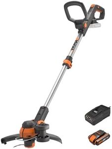 WORX 18V (20V MAX) Tagliabordi Elettrico a Batteria, Decespugliatore e Tagliabordi 2 in 1 con Filo di Taglio, Diametro di Taglio 30 cm, Velocità Variabile, 1 Batteria, WG163E.2