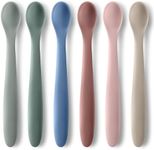 6-Piece Silicone Baby Feeding Spoons for First Stage Infant, Soft-Tip Easy on Gums I Training Spoon Self | Baby Utensils Feeding Supplies, Dishwasher Safe & Boil-proof