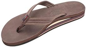 Rainbow Sandals Women's Double Layer Leather w/ 3/4" Strap, Expresso, 8.5-9.5