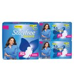 Stayfree Secure xl | Combo packs 76/80 Pads | Cottony Soft Sanitary Pads for Women | with Leak Lock Technology | Odour Control | Absorbs Upto 100% Fluid | Up to 12 Hours of Protection |