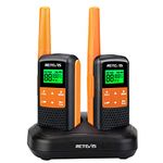 Retevis RT649 Walkie Talkie, IP65 Waterproof License-Free,1200mAh AA Rechargeable Battery,16 Channels 121CTCSS/DCS,VOX Torch Dual watch Walkie Talkies for Outdoor Hiking Camping (Orange, 2 Pcs)