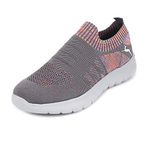 Marc Loire Women's Athleisure Knitted Active Wear Slip-On Sneaker Shoes (Dark Grey, Numeric_5)