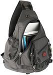 Kawei Knight Large Sling Bag Laptop Backpack Cross Body Messenger Bag Shoulder Travel Rucksack Black