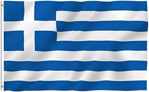 ANLEY® [Fly Breeze] 3x5 Foot Greece Flag - Vivid Color and UV Fade Resistant - Canvas Header and Double Stitched - Greek National Flags Polyester with Brass Grommets 3 X 5 Ft