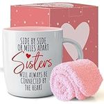 Triple Gifffted Best Sister Ever Coffee Mug & Socks, Gifts for Little Big Sisters from Brother, Birthday Presents Ideas, Valentines Mothers Day Christmas, to Younger Older Sibling, Ceramic Cup 380ml