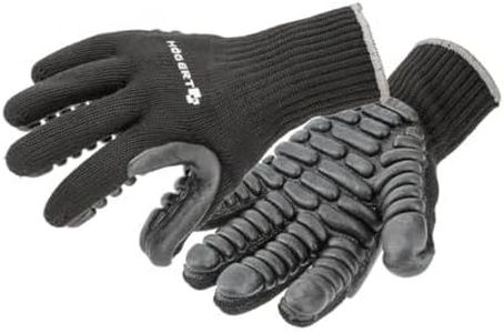 Högert Technik BROL Gants de protection anti-vibrations avec revêtement en polyuréthane - Noir - Taille 9 - Absorbe les chocs - Résistant à l'abrasion - Idéal pour travailler avec des outils lourds